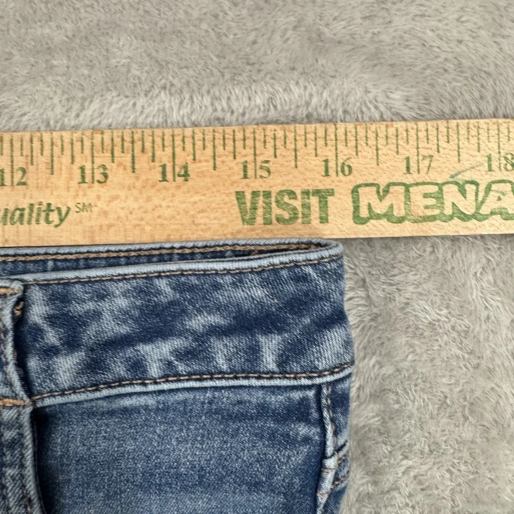 American Eagle Next Level Flex Jeans Womens 12 Super High Rise Flare Blue Boho - Picture 12 of 16